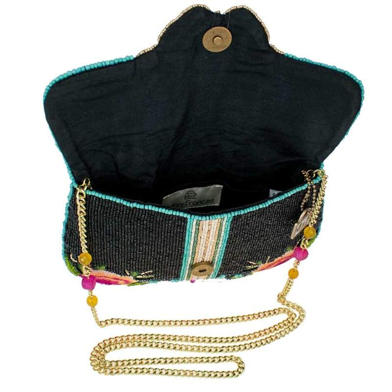 Dream Chaser Black Beaded Crossbody Clutch