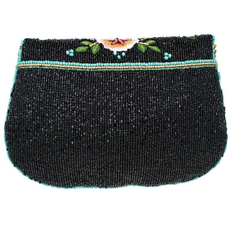 Dream Chaser Black Beaded Crossbody Clutch