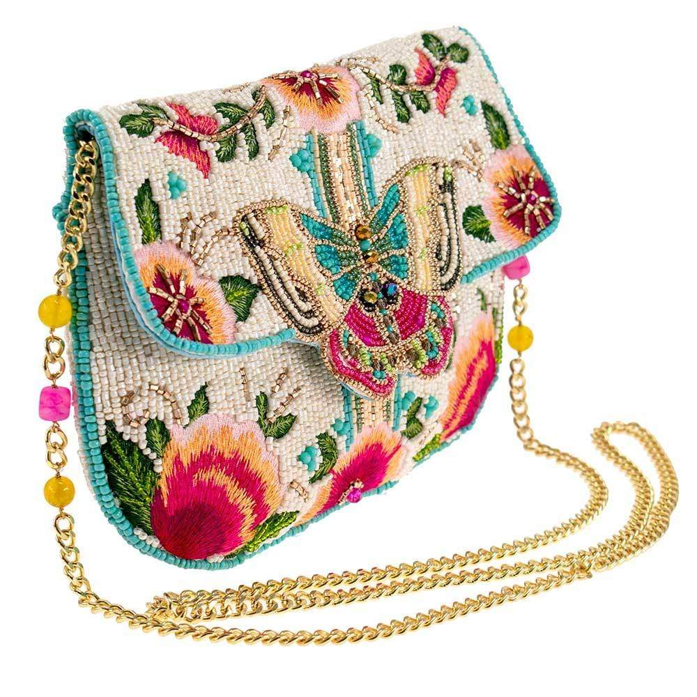 Dream Chaser Beaded Butterfly Crossbody Clutch Handbag