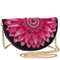 Mary Frances Women's Pink Petals Crossbody Handbag - Embroidered Floral Daisy Bag With Chain Strap