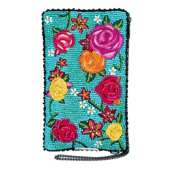 Flower Girl Beaded Crossbody Phone Bag
