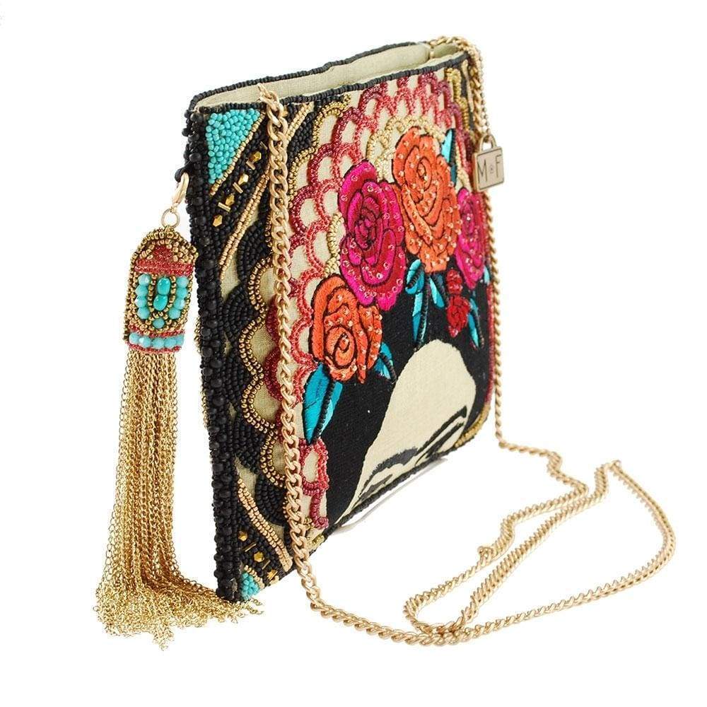 Frida Beaded-Embroidered Crossbody Clutch Handbag