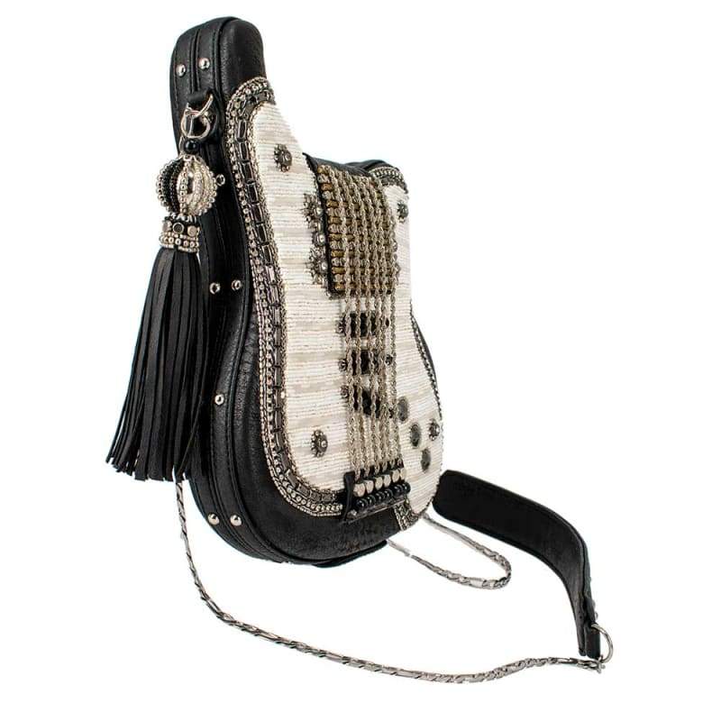 On Tour Beaded Silver Crossbody Guitar - Mary Frances – Mary Frances  Accessories