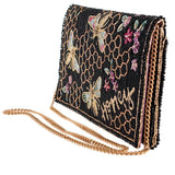 Honey Bee Beaded Crossbody Clutch Handbag