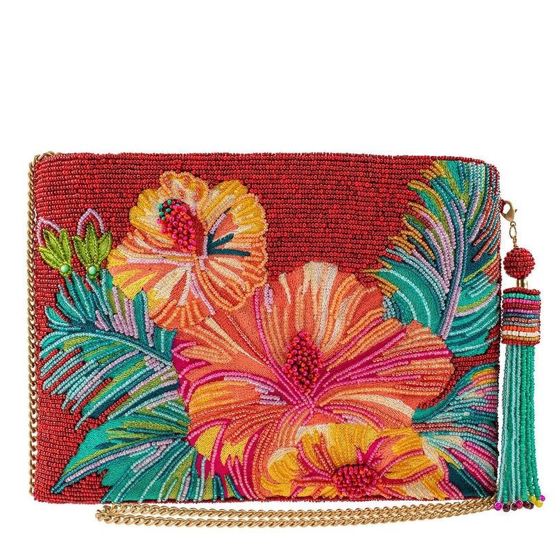 Beaded Clutch & Crossbody Print Bag