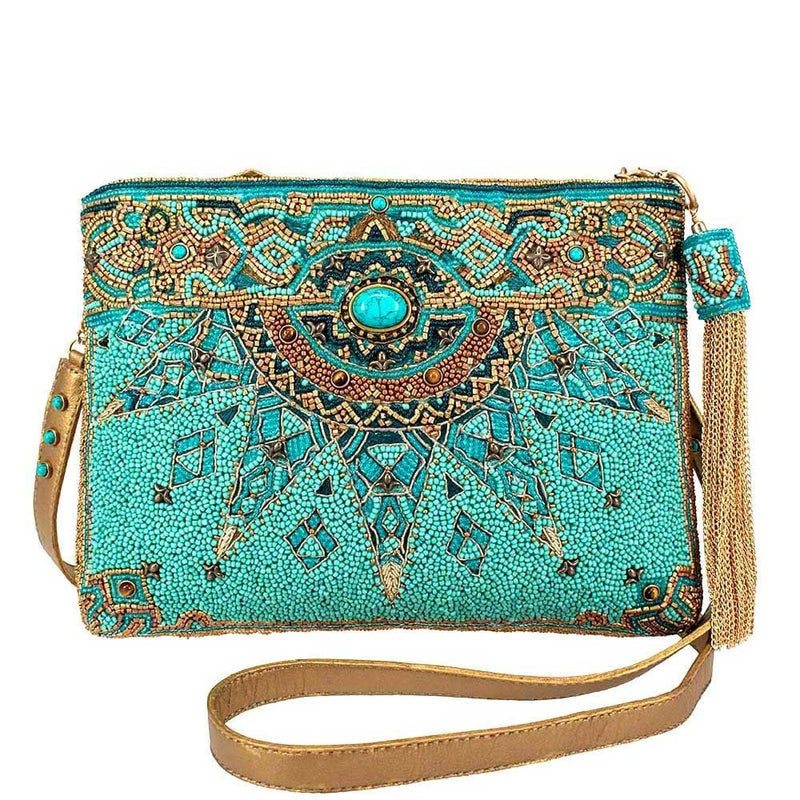 Mary Frances New Day Crossbody Clutch Handbag, Turquoise