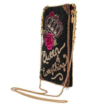 Queen of Everything Beaded Crossbody Phone Bag