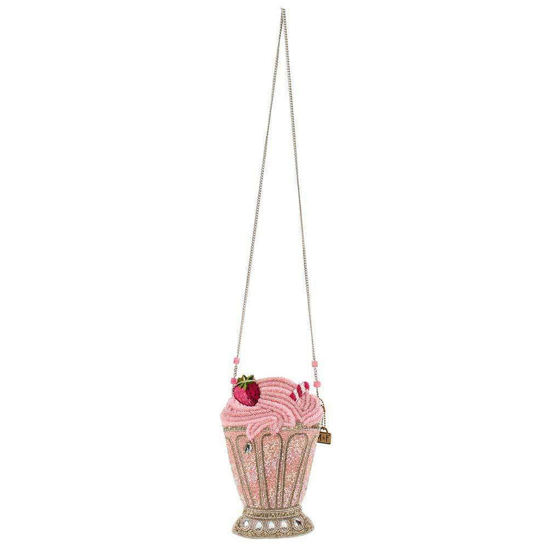Shake It Up Beaded Strawberry Milkshake Crossbody Handbag