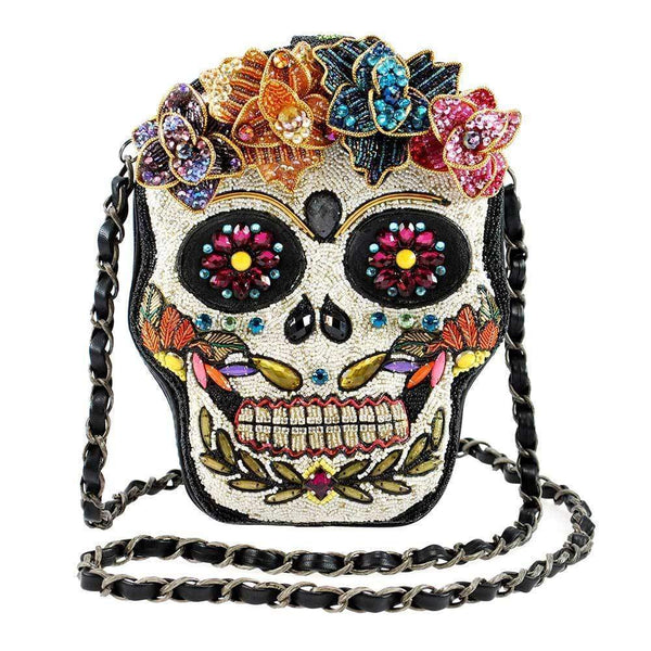 Sugar Rush Beaded Skull Crossbody Handbag