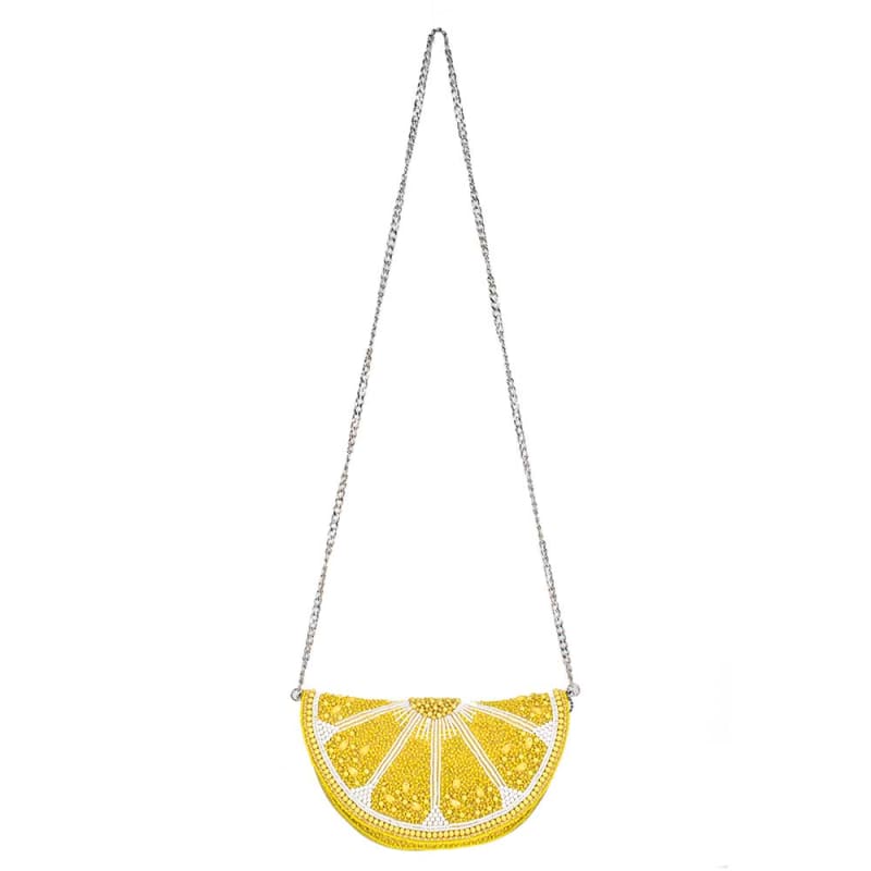 Mary Frances Beaded Tart Lemon Embellished Yellow Handbag Fruit Bag WH