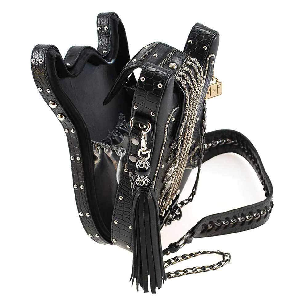 Turn It Up Embellished Guitar Crossbody Handbag