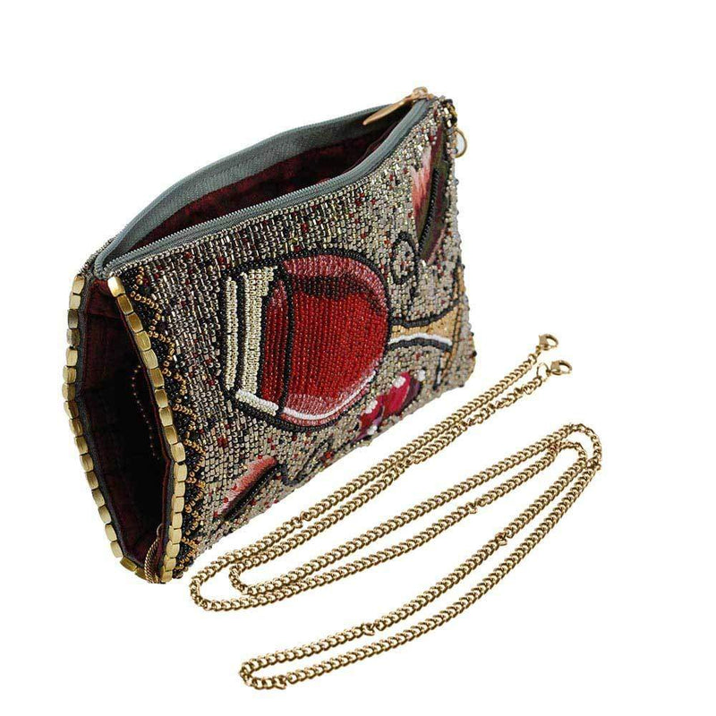Vino Beaded-Embroidered Wine Glass Crossbody Phone Bag