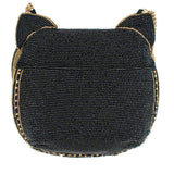 Whiskers Beaded Cat Crossbody Handbag