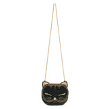 Whiskers Beaded Cat Crossbody Handbag