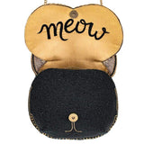 Whiskers Beaded Cat Crossbody Handbag