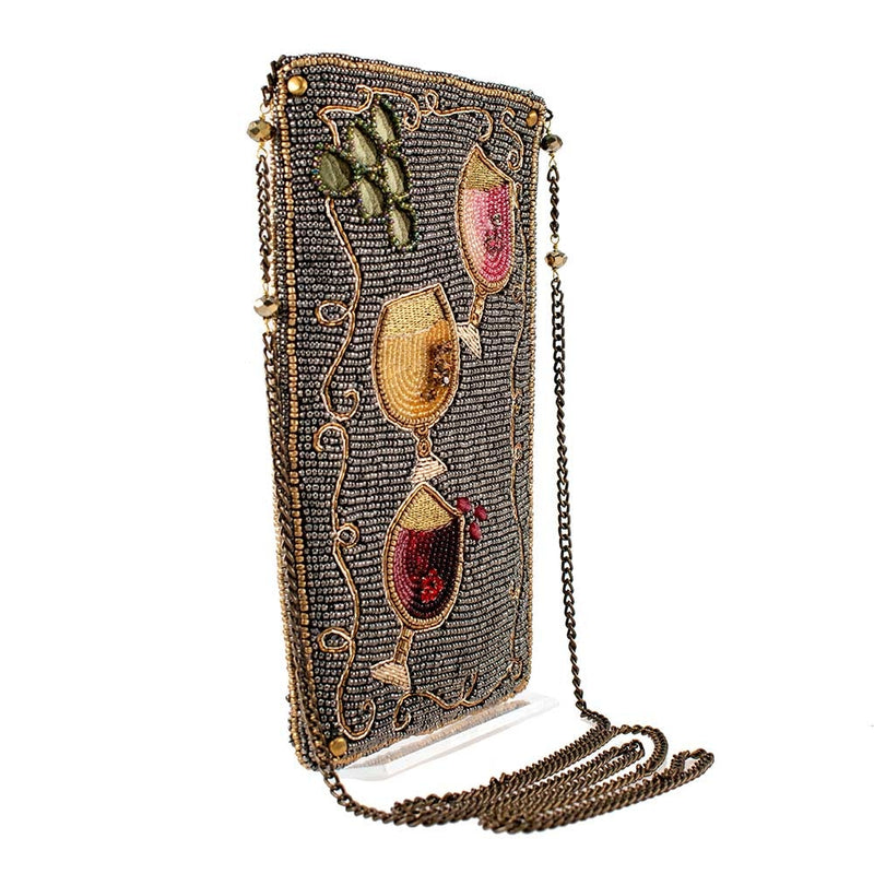 Wine Pairing Beaded Crossbody Phone Bag