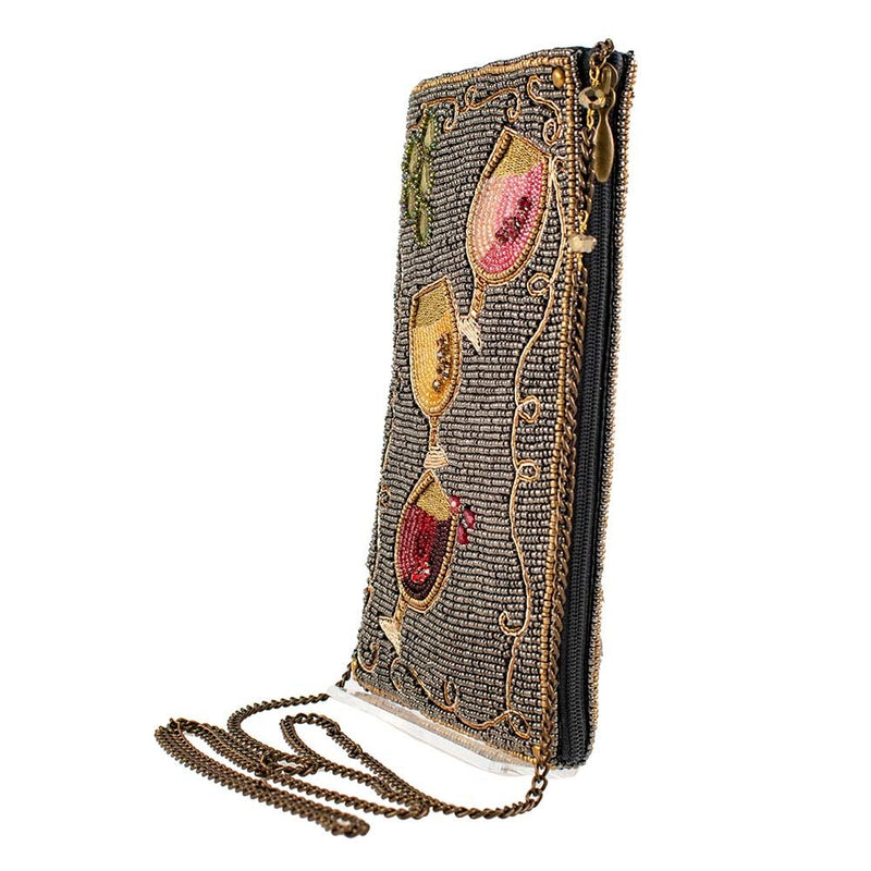 Wine Pairing Beaded Crossbody Phone Bag