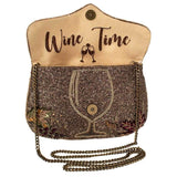 Wine Time Crossbody Clutch - Handbag