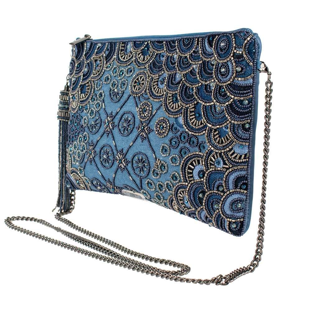 Work It Denim Beaded Crossbody Clutch - Mary Frances