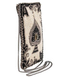 Youre Aces Beaded Ace of Spades Crossbody Phone Bag